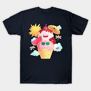 Watercolor Summer Ice cream T-Shirt